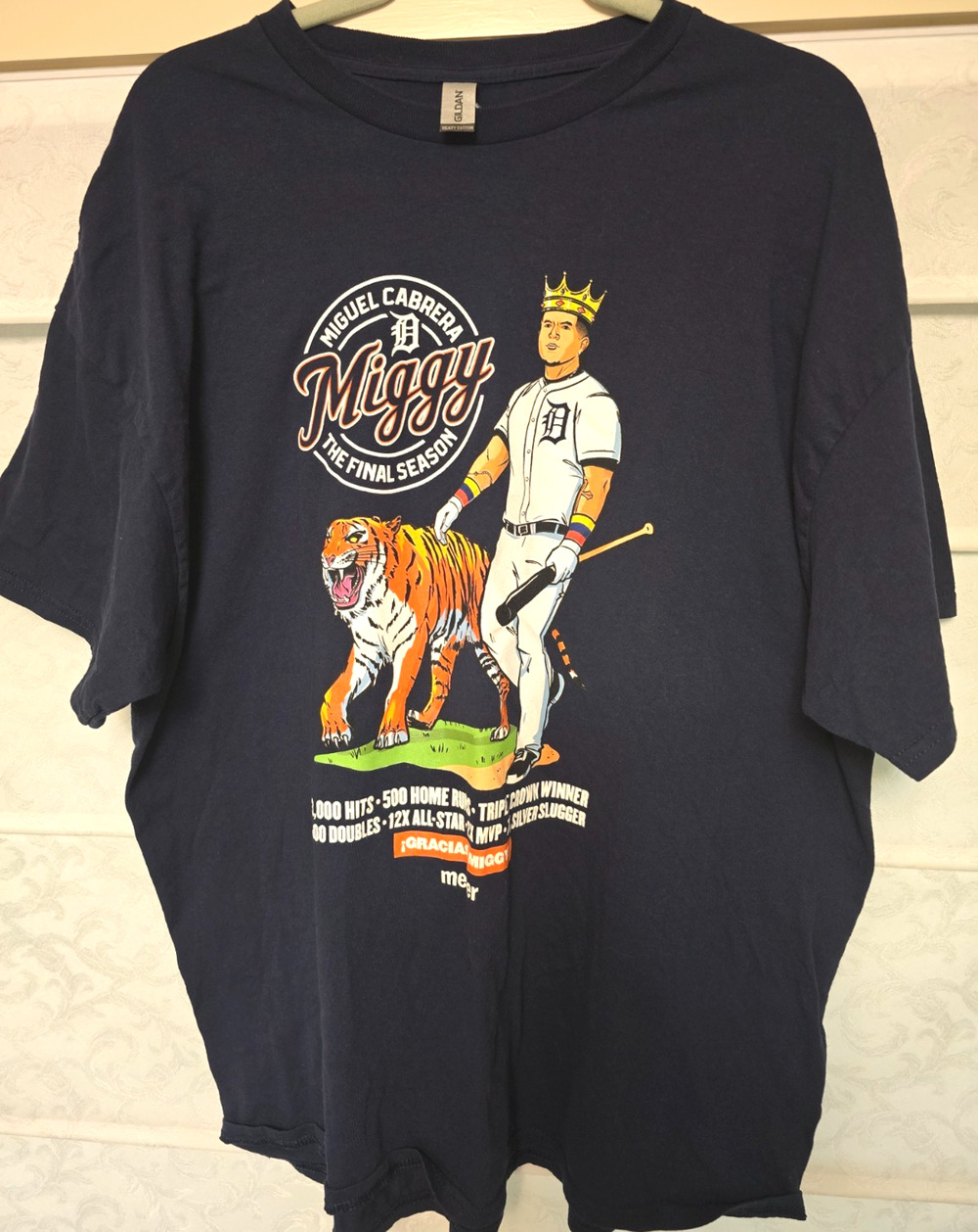 Miguel Cabrera Miggy Final Season Shirt Mens 2XL Detroit Tigers MLB 2023 Tee